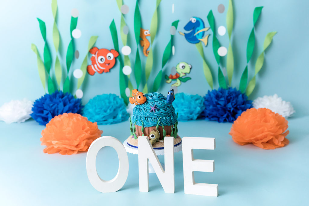 Finding Nemo First Birthday Cake | Orange County children's photographer